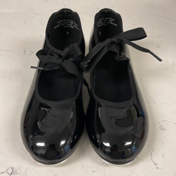 CAPEZIO Jr. Tyette Tap Shoe for Beginners Size 7 1/2 Black Worn 1-2 Times - Picture 3 of 16